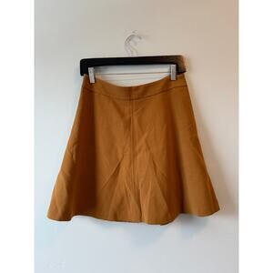LOFT Gold High-Waisted Flare Skirt